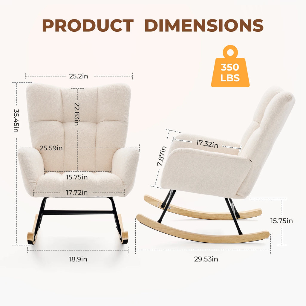 Upholstered Saucer Rocking Chair