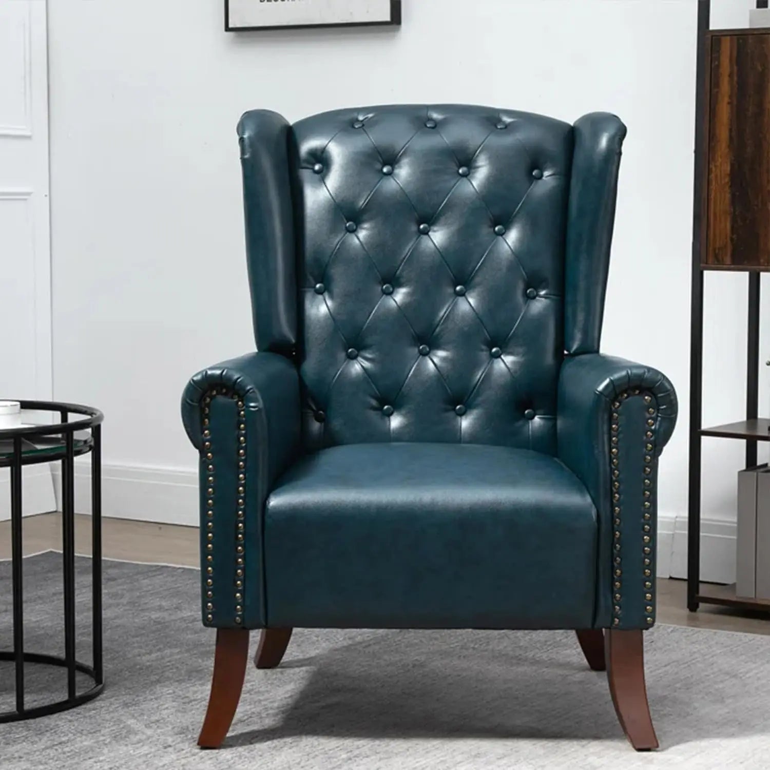 Faux Leather Accent Chair,