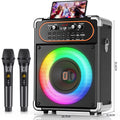 S68 Karaoke Machine with 2 Microphones,Gatherings and Parties, PA System with Echo Adjustment for Adults, Stage-subwoofers