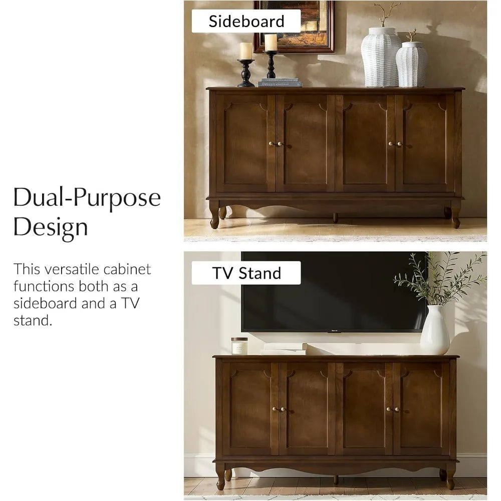 Farmhouse Style Wood Sideboard Buffet Cabinet