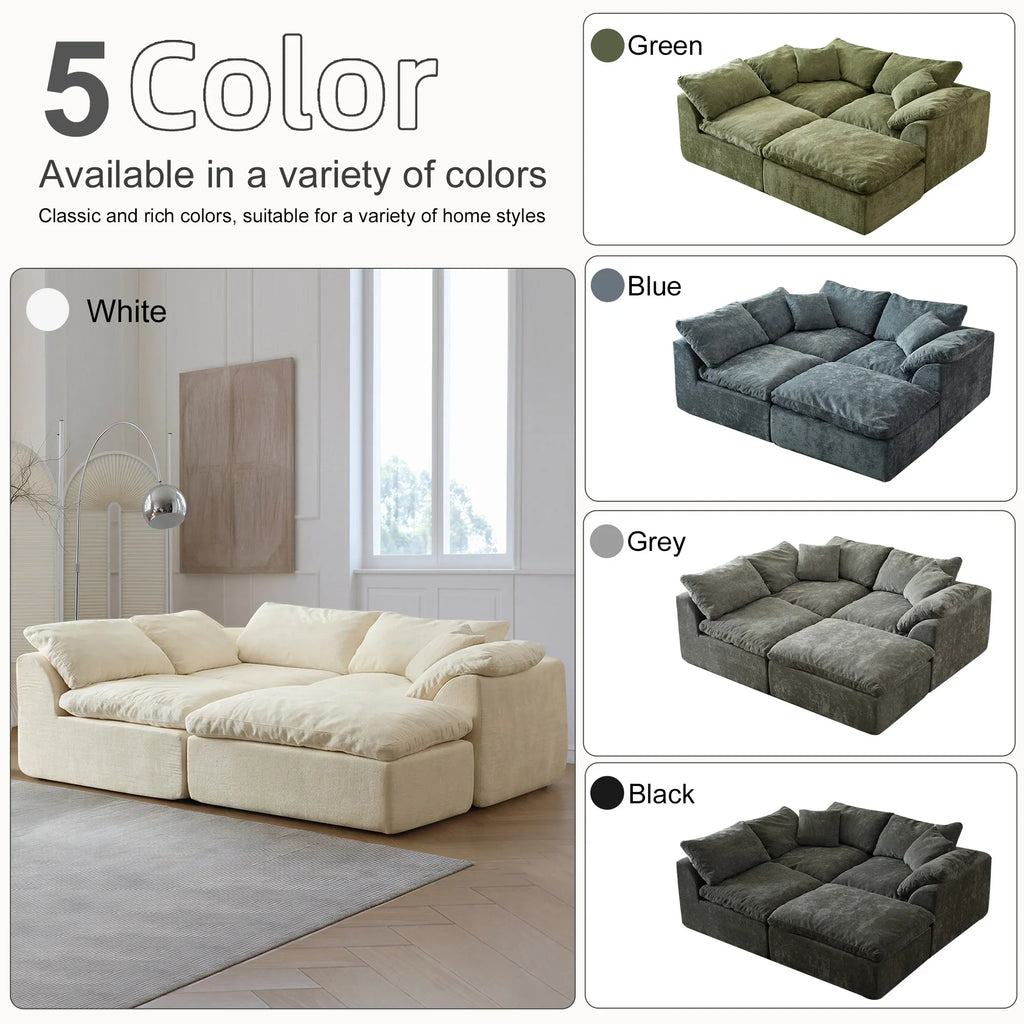 Modern Modular Sectional Sofa Oversized Deep Seat with Removable Cushions