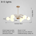 Modern Real Copper Glass Ball Ceiling Chandelier