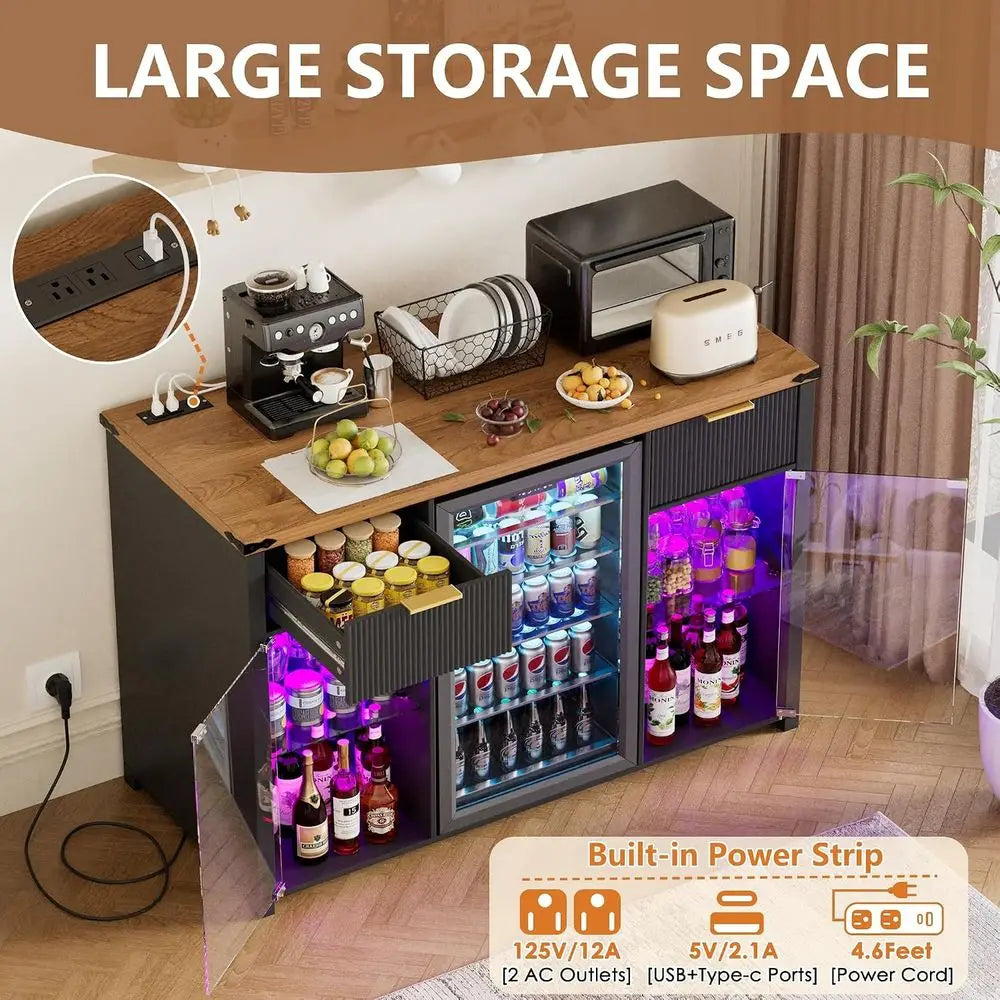 Coffee Bar Cabinet with Wine Storage