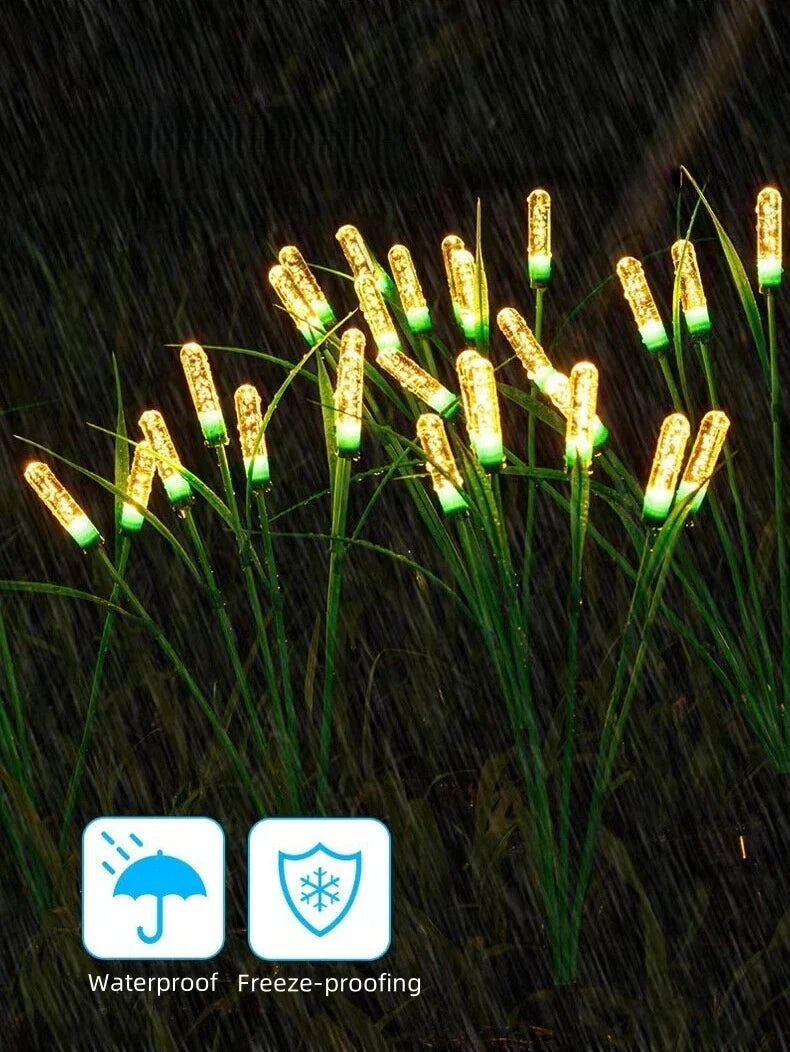 1PC Solar Firefly Swaying Garden Light Outdoor Waterproof LED Reed Lamp Decoration
