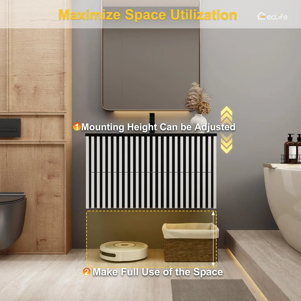 36" Floating Bathroom Vanity with Sink Combo,