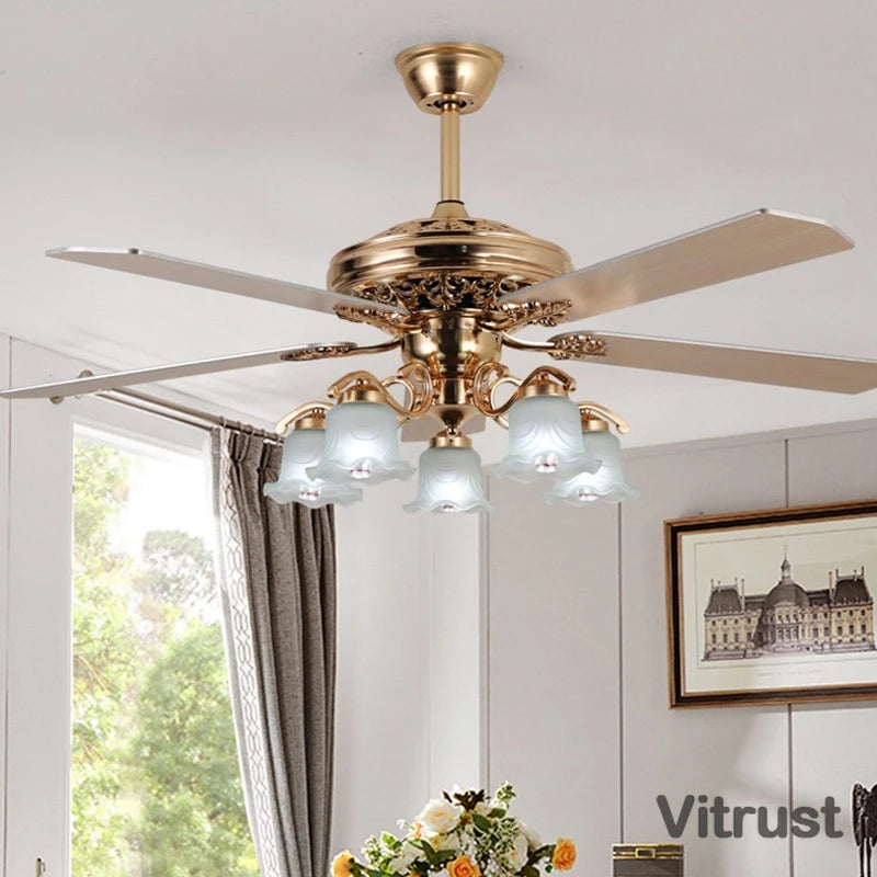 Gold Ceiling Fan Light 42inch 52in