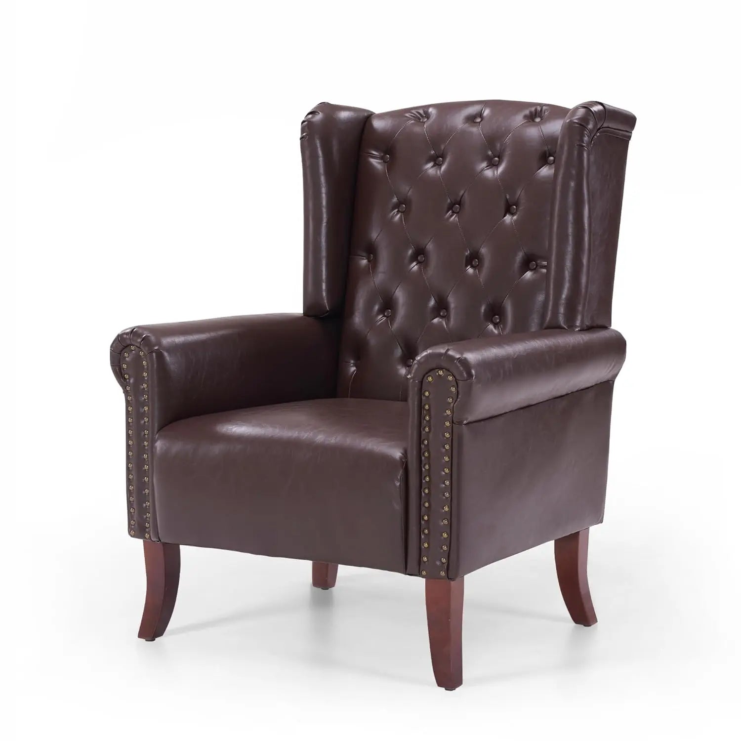 Faux Leather Accent Chair,