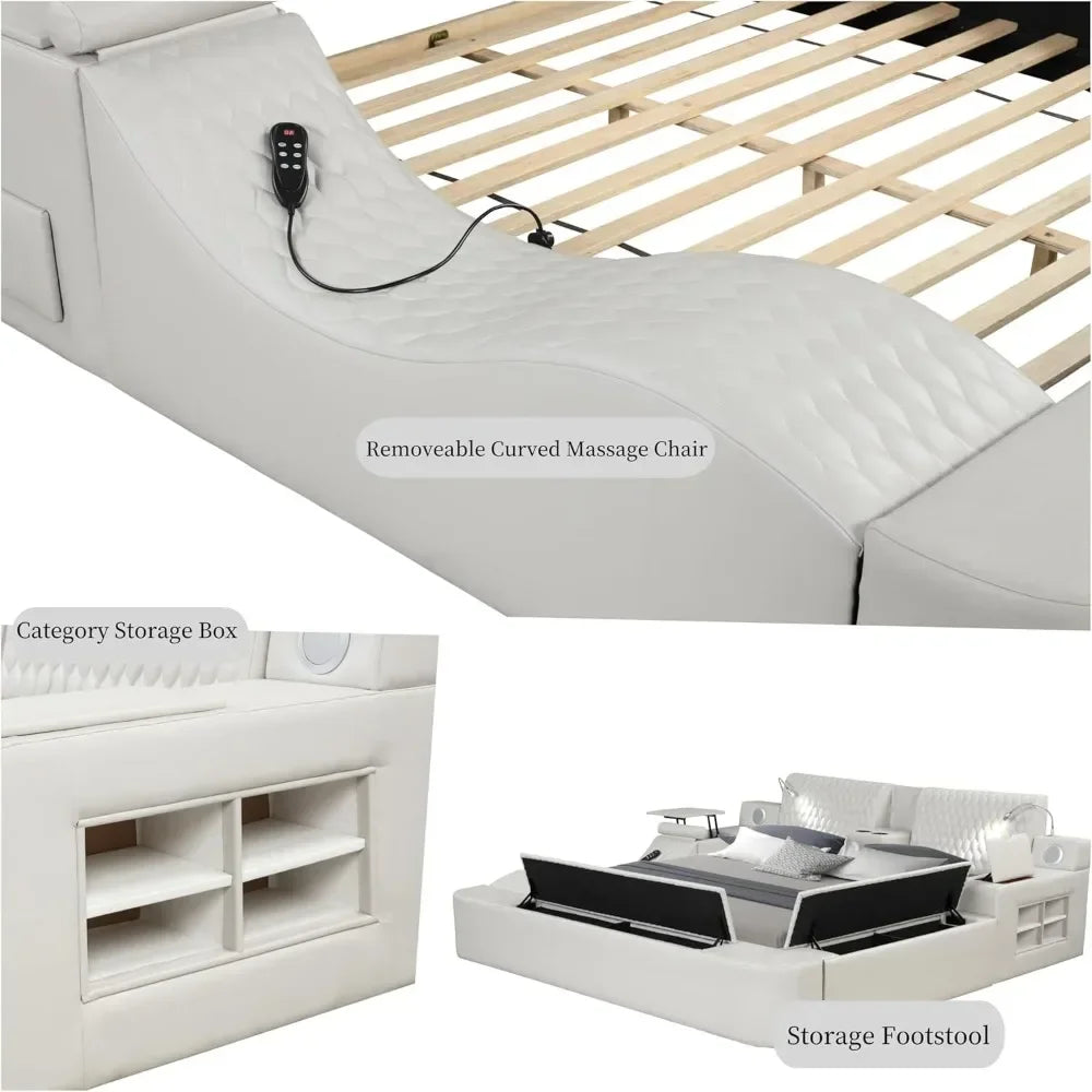 Smart Multifunctional Leather Bed Frame Massage Recliner and more...