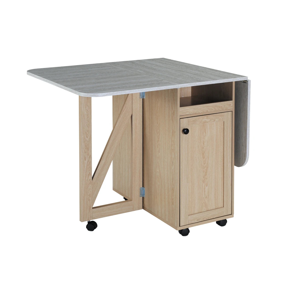 Foldable Dining Table for Small Space Space Saving Multi - purpose Folding Table with Storage for Kitchen Living Room Bedroom Home Office