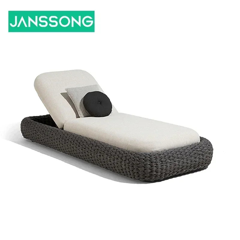 Aluminum Rattan Outdoor Lounger