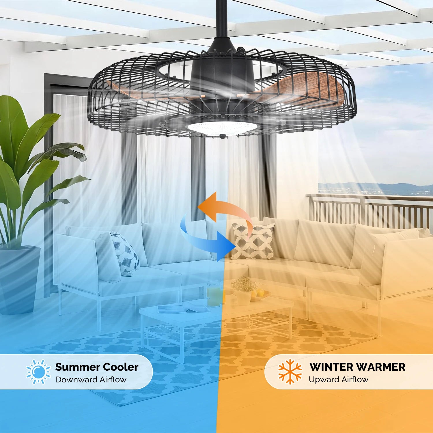 Orison 24" Outdoor Ceiling Fan w/ Light, Weatherproof