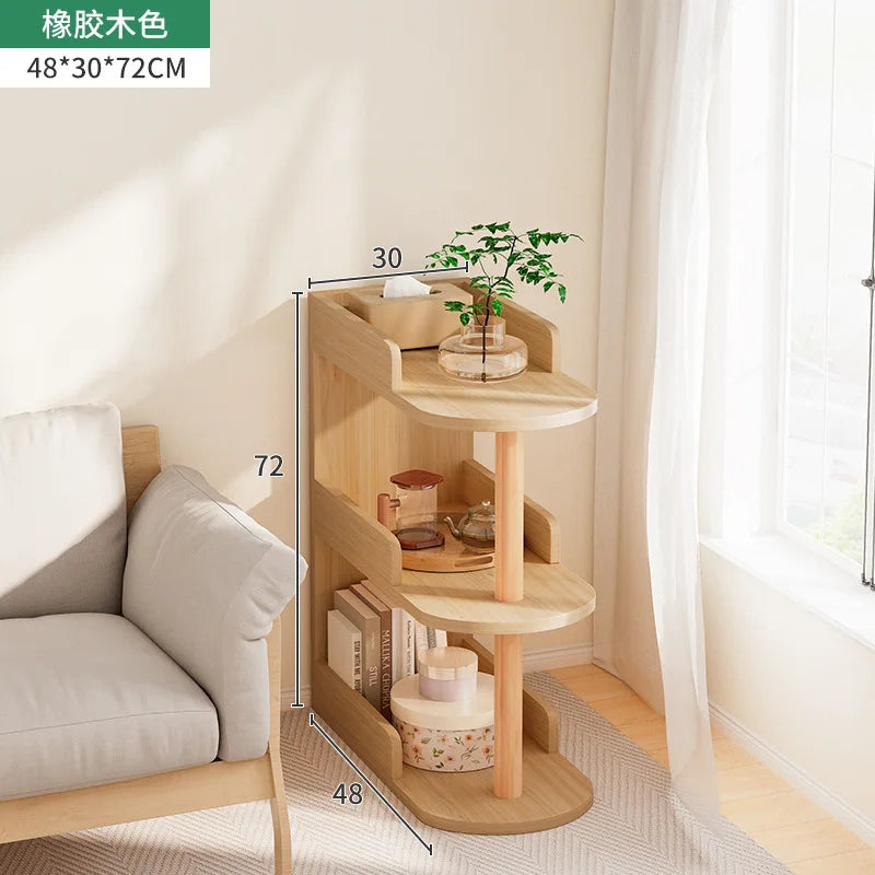 Wooden Corner Multi-Layer Side Table