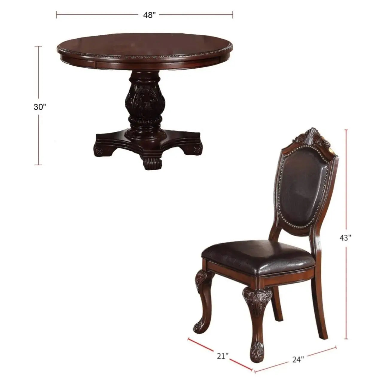 5pc Dining Set with 1 Table & 4x Side Chairs