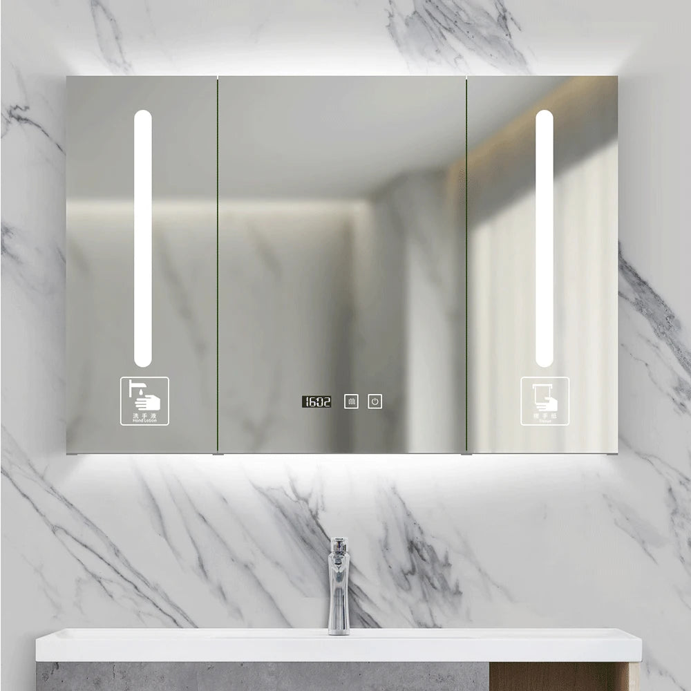 Wall Mounted Classic Marble Double Basin Floating Vanity Cabinet Set