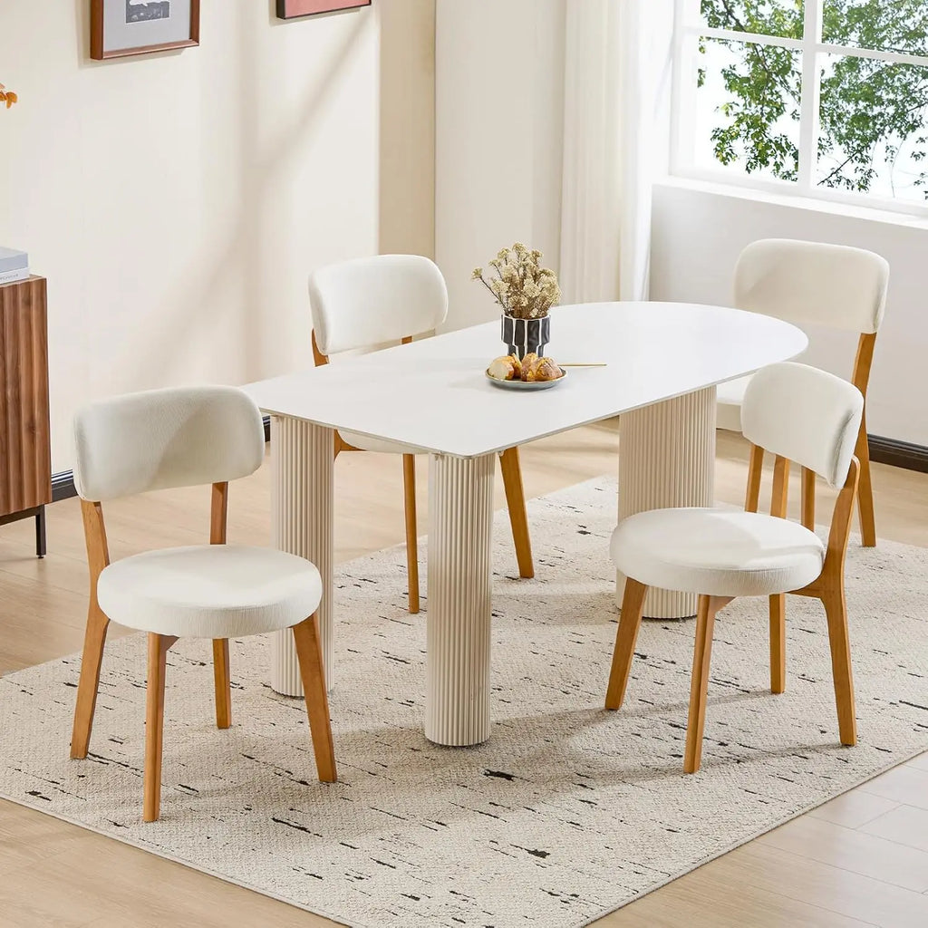 Oak Wooden Dining Chairs Set of 4
