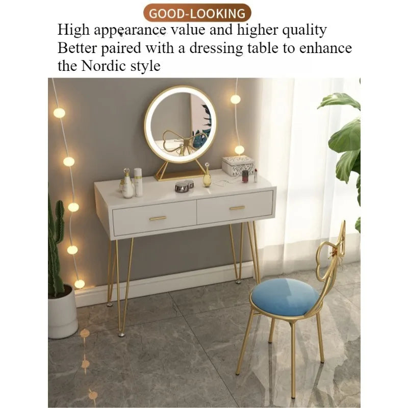 Italian simple girl bedroom dresser stool butterfly back chair ins makeup stool butterfly chair