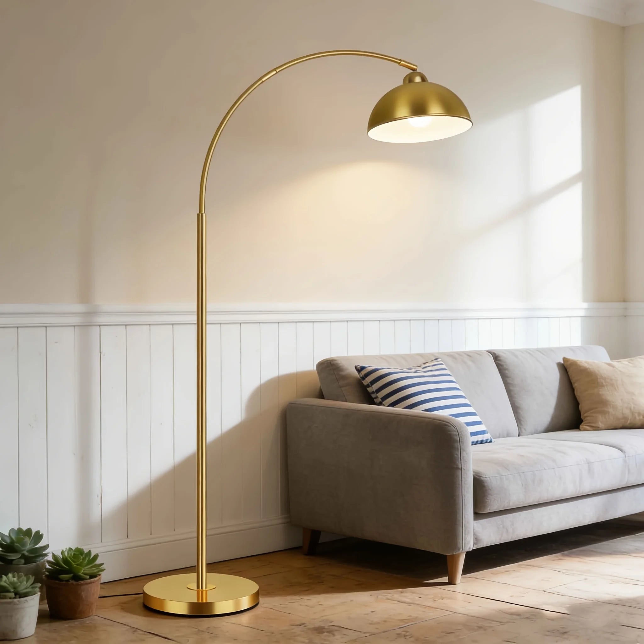 Modern Arched Floor Lamp with Remote Control