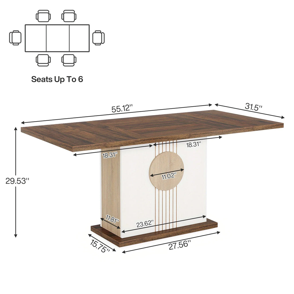 Stylish Wooden Rectangular Dining Table