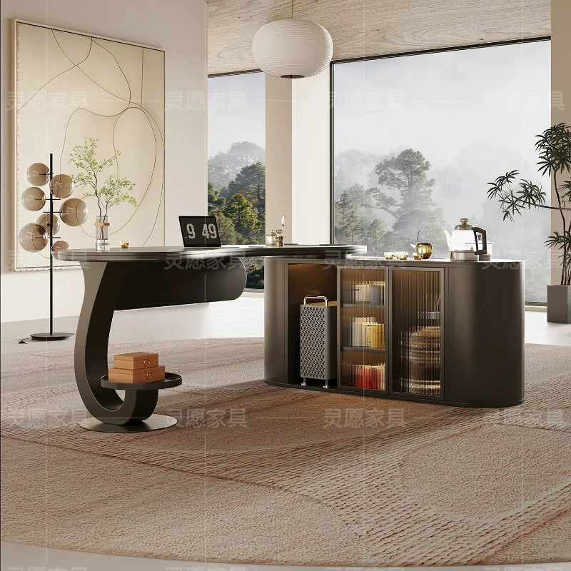 Luxury Irregular Shaped Sintered Stone Desk