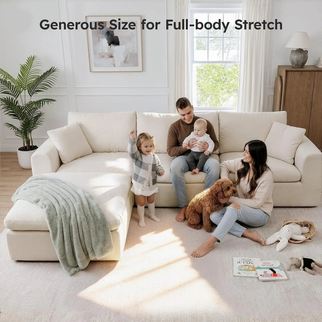 Modular Cloud Sectional Sofa, High Back Pillows