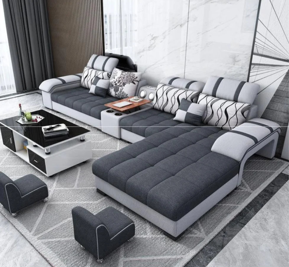 Modern Smart Fabric Corner Couch U Shape