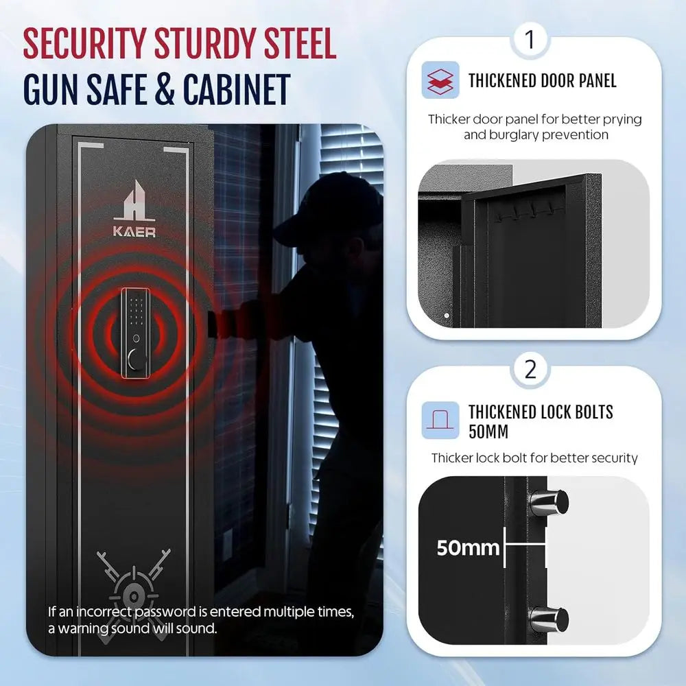 16-18 Biometric Fingerprint Gun Safe Large Cabinet for Rifles Pistols Shotguns