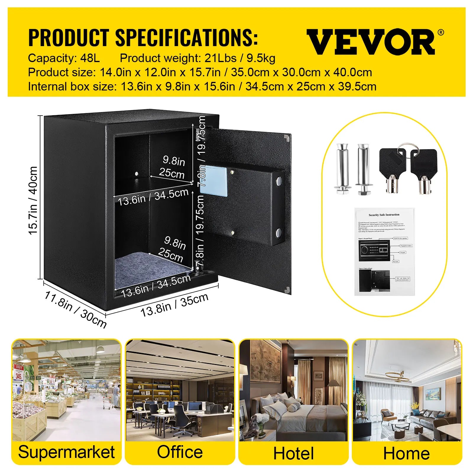Fingerprint Locks Safe Deposit Box