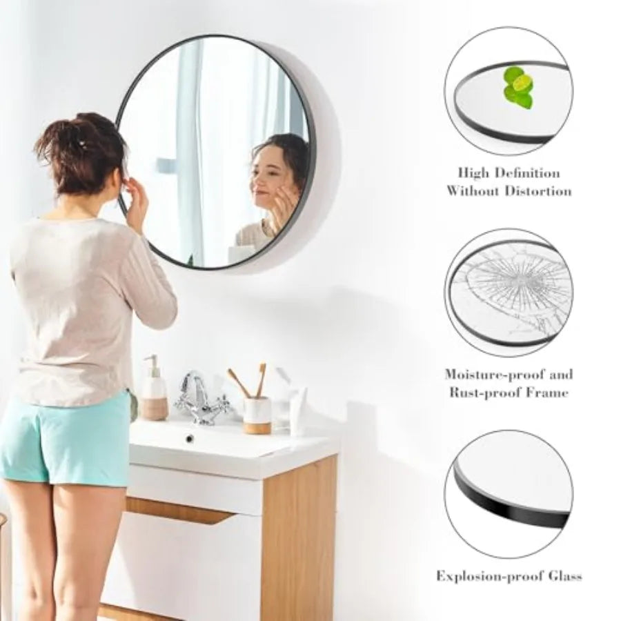 Round Bathroom Mirror for Over Sink