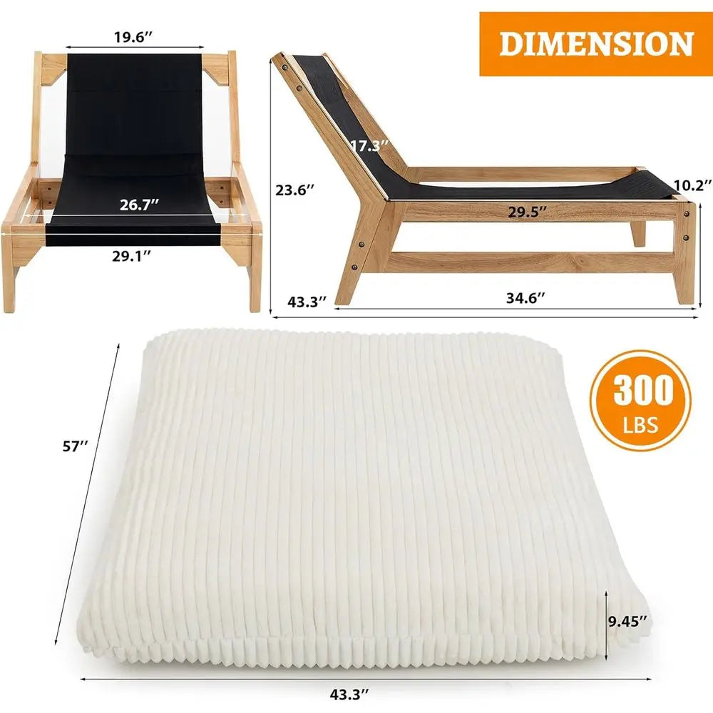 Oversized 44 White Corduroy Cloud Lounge Chair