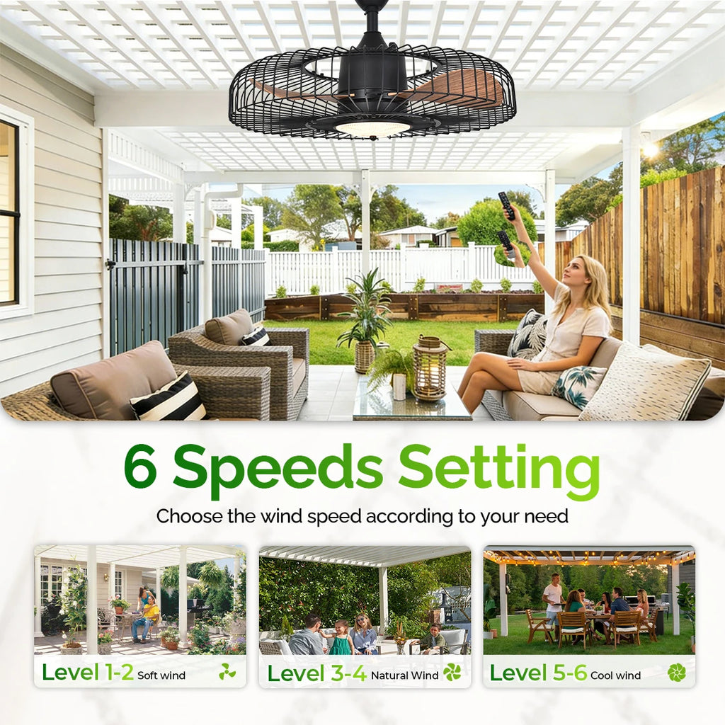 Orison 24" Outdoor Ceiling Fan w/ Light, Weatherproof