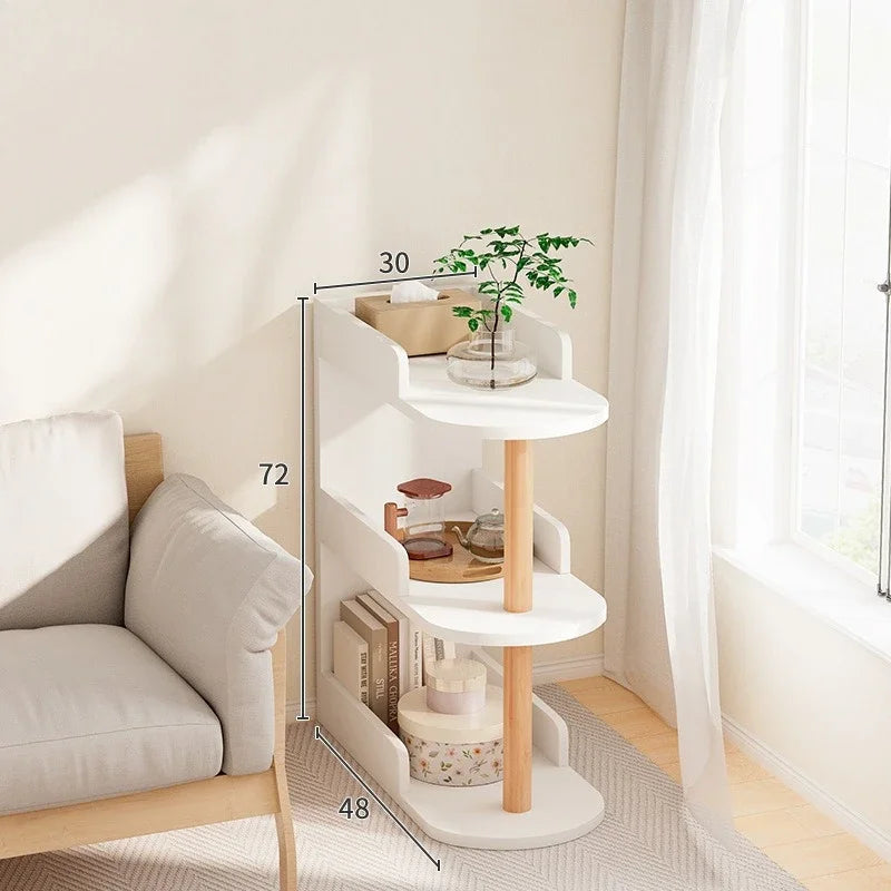 Wooden Corner Multi-Layer Side Table
