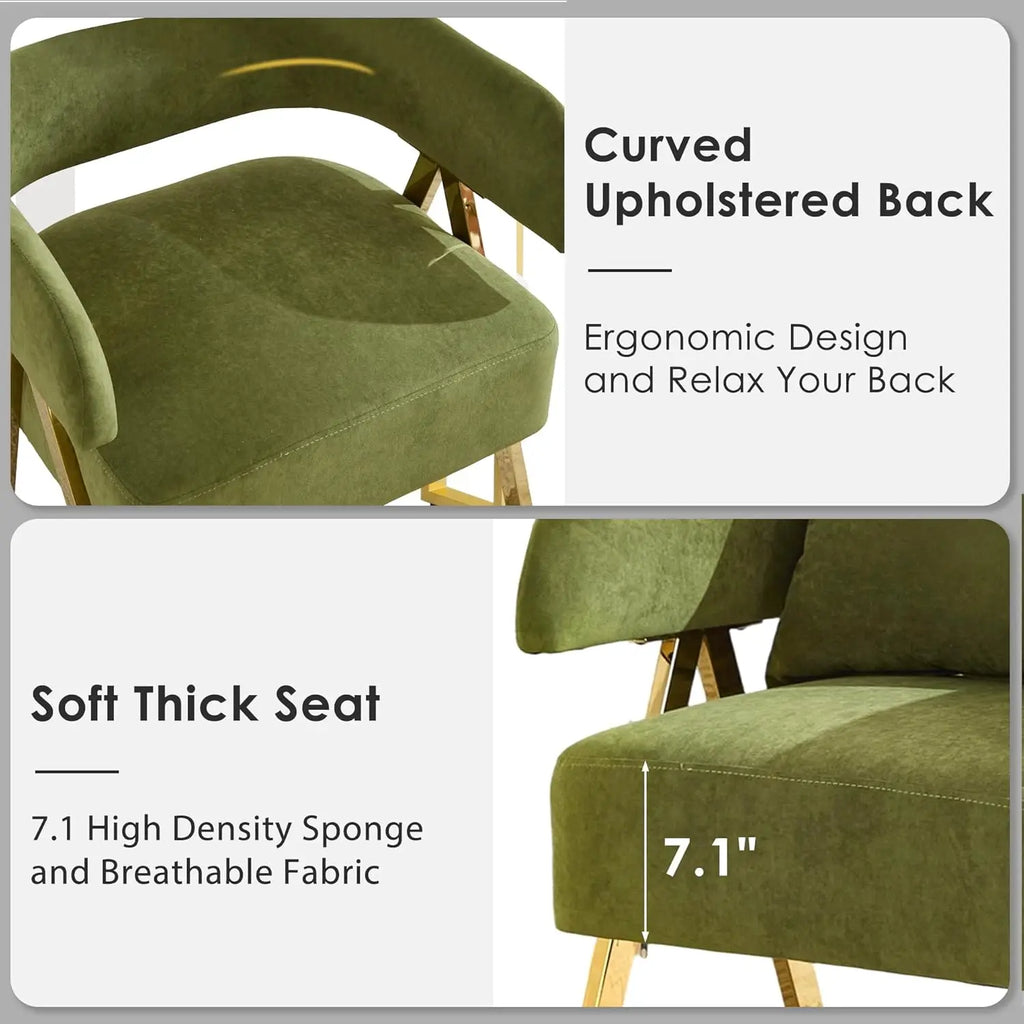 Modern Velvet Barrel Accent Chairs Set of 2
