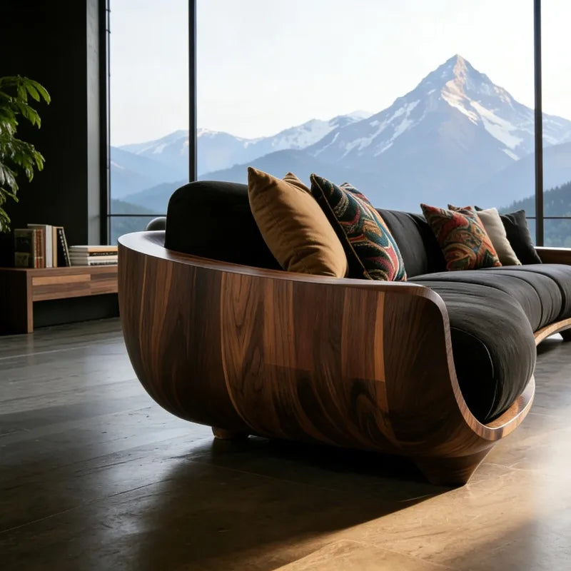 Lounge Style Solid Wood Living Room Sofas