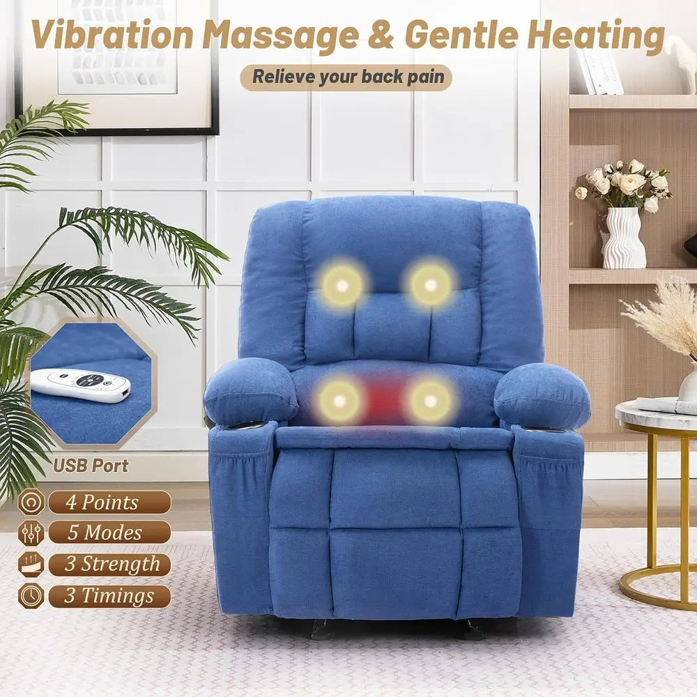 Blue Ergonomic Recliner Chair
