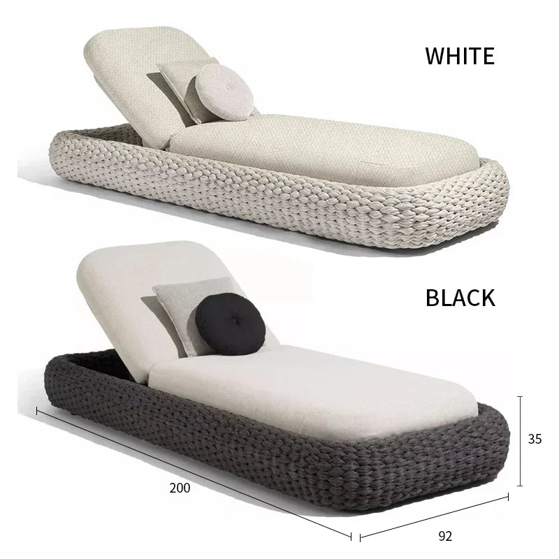 Aluminum Rattan Outdoor Lounger