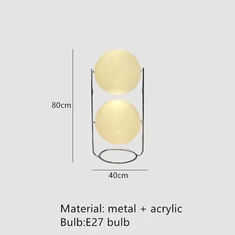Modern Creative Floor Lamp White Yellow Acrylic Ball