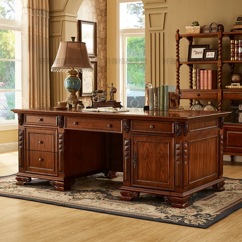 American solid wood desk boss big Executive desk and Chair