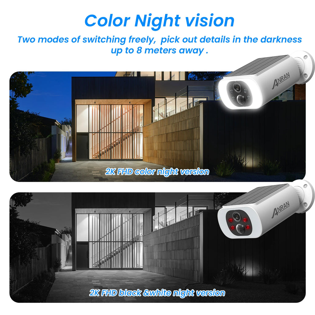 2/3/4 PCS Outdoor Wireless WIFI  2.4G 3MP Battery Solar Security Camera