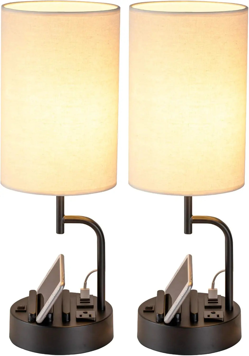 Table Lamp with 3 USB and AC Outlet