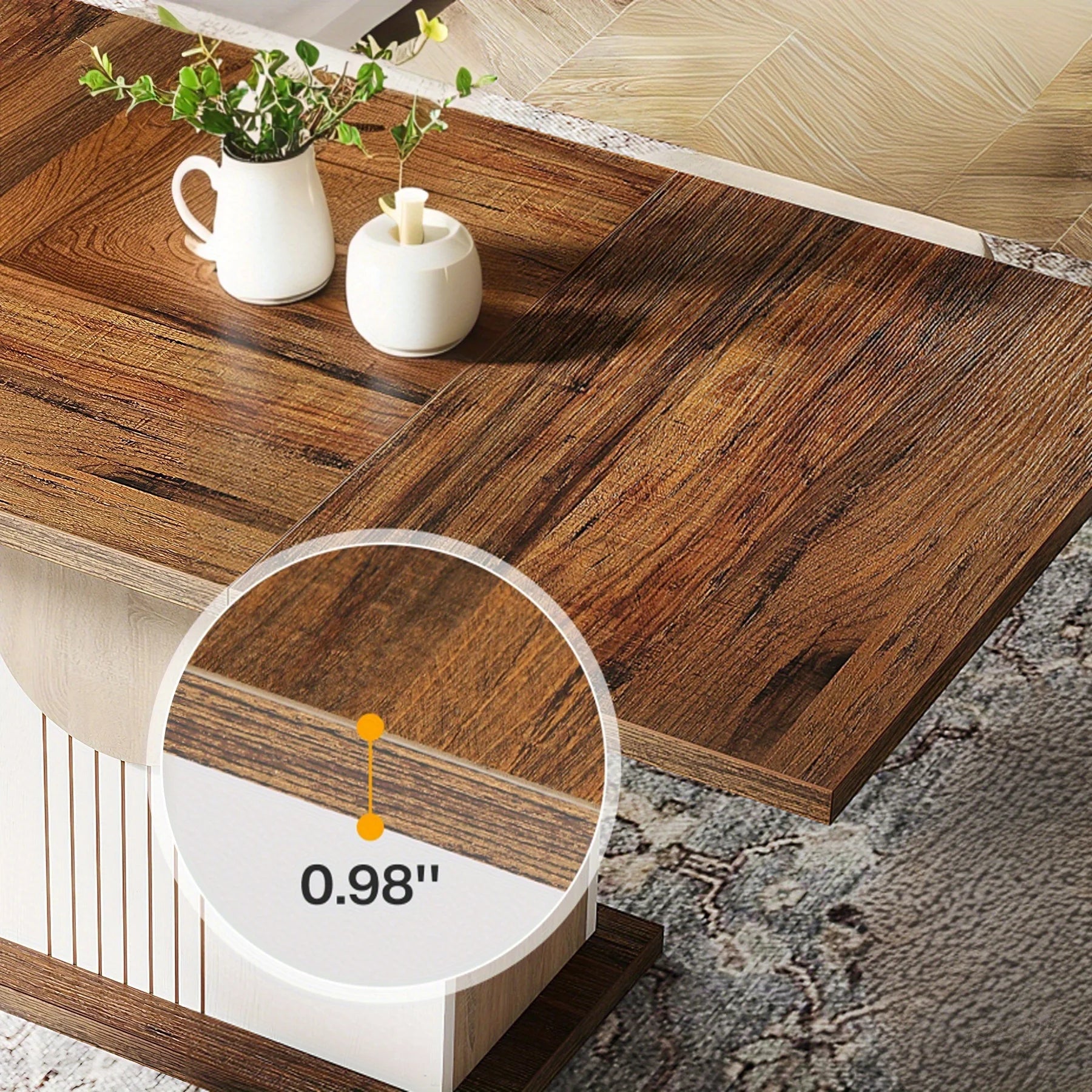 Stylish Wooden Rectangular Dining Table