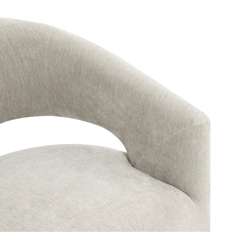 Contemporary Armchair with Caster Barrel Back,