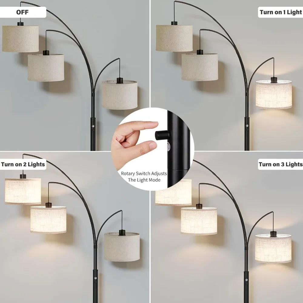 78" Tall Floor Lamp with Hanging Drum Shade,