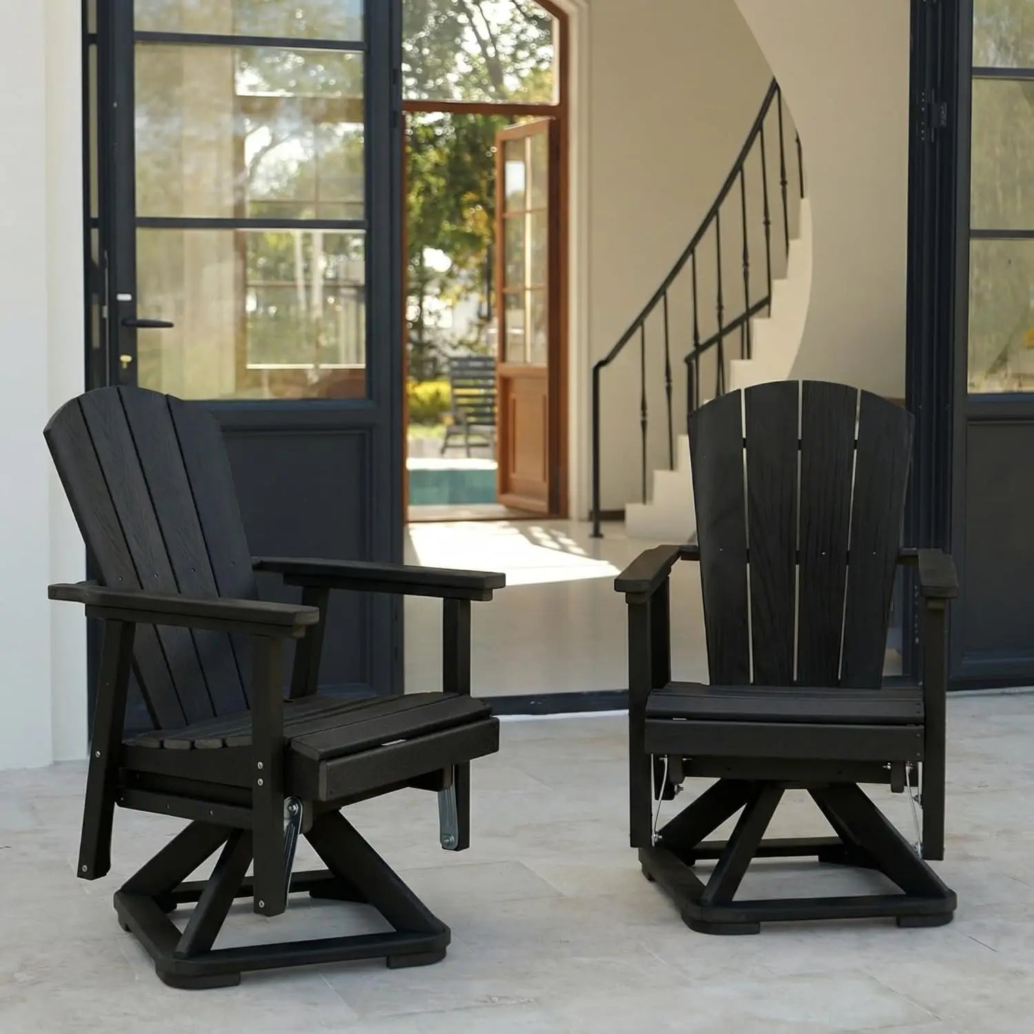 Swivel Adirondack Outdoor Chair Weather Resistant