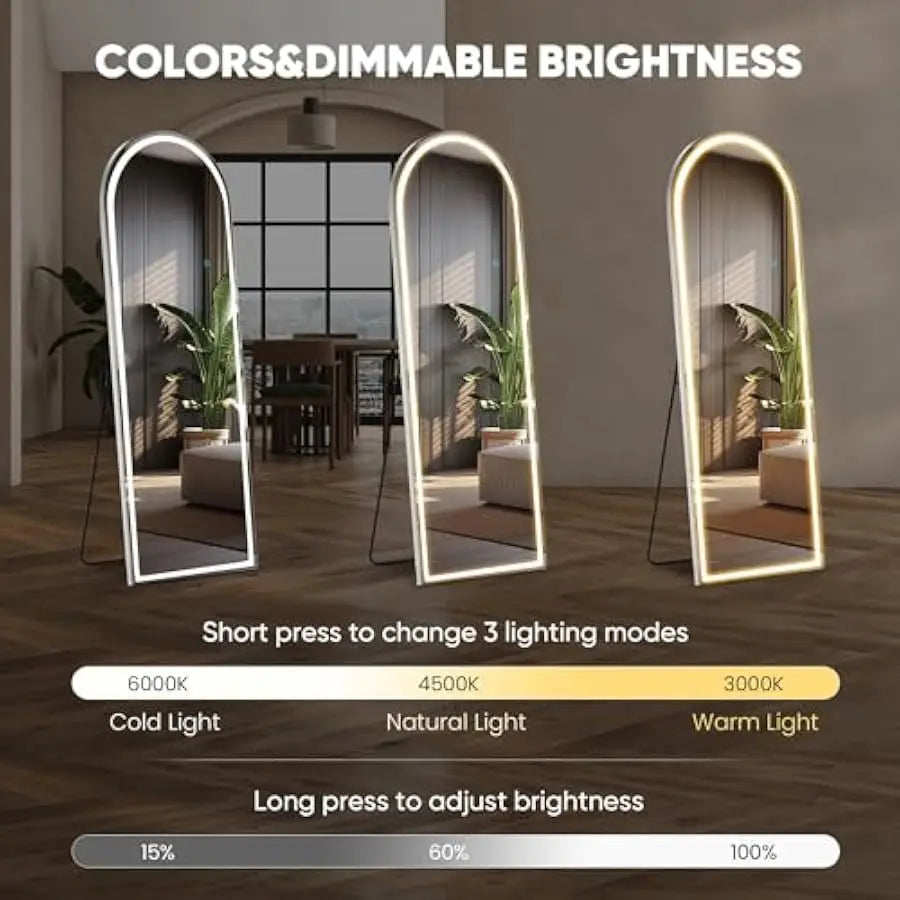 Arched Full Length Mirror with Light