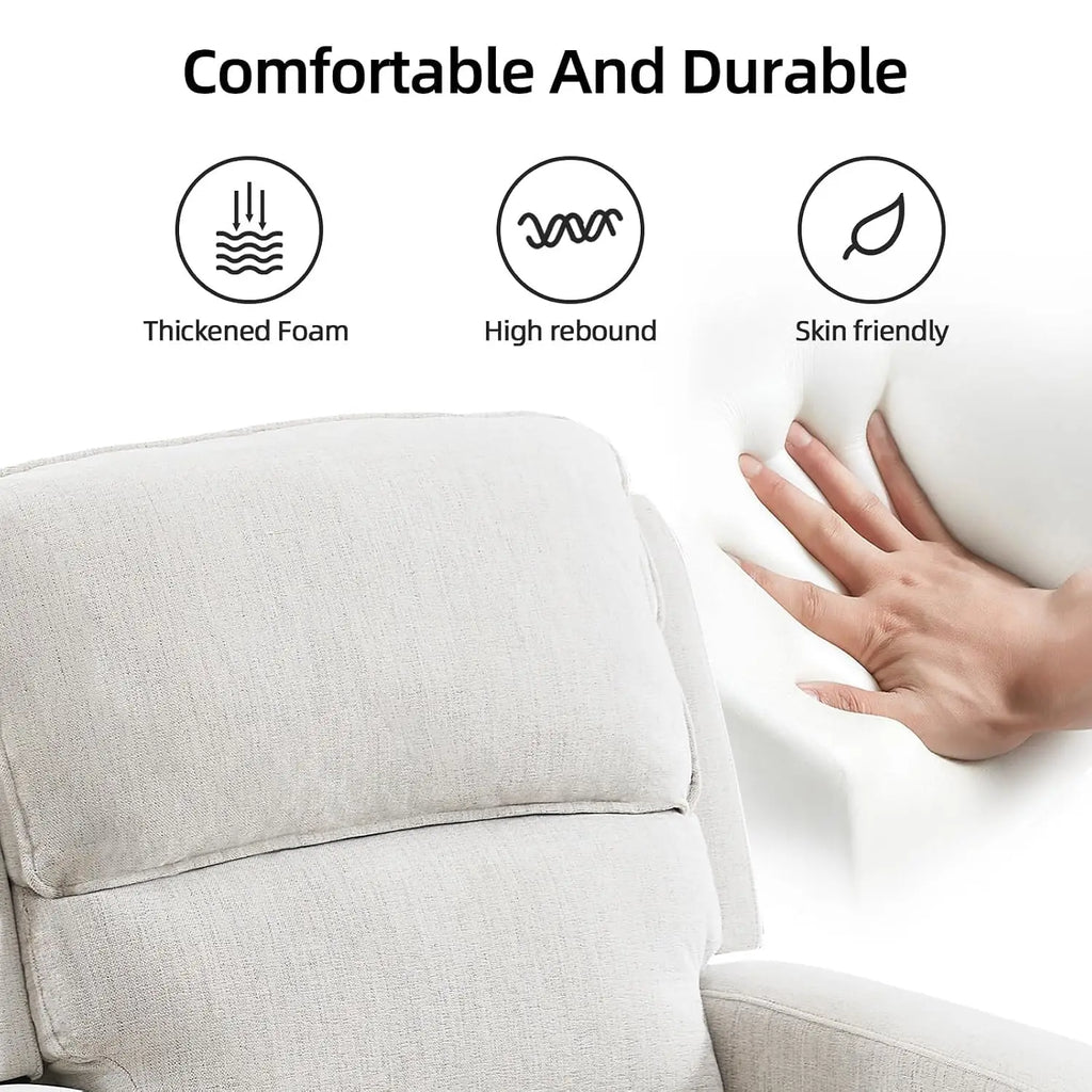 Manual Living Room Furniture Reclining Couch Set, Soft Fabric Loveseat Recliner