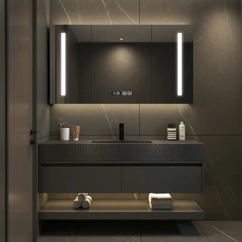 Luxury Washbasin Slate Integrated Vanity Seamless Washbasin Drawers