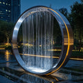 Garden Decorative Art Metal LED Light Ring Waterfall