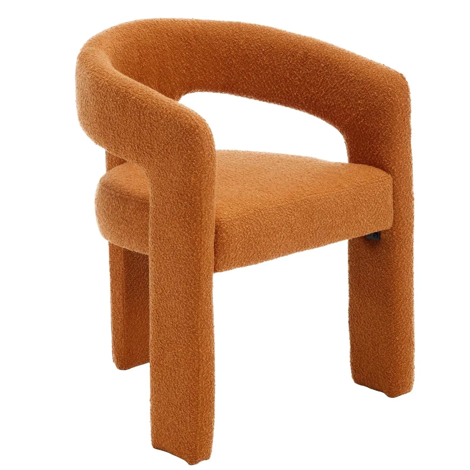 Upholstered Barrel Dining Chair Faux Leather