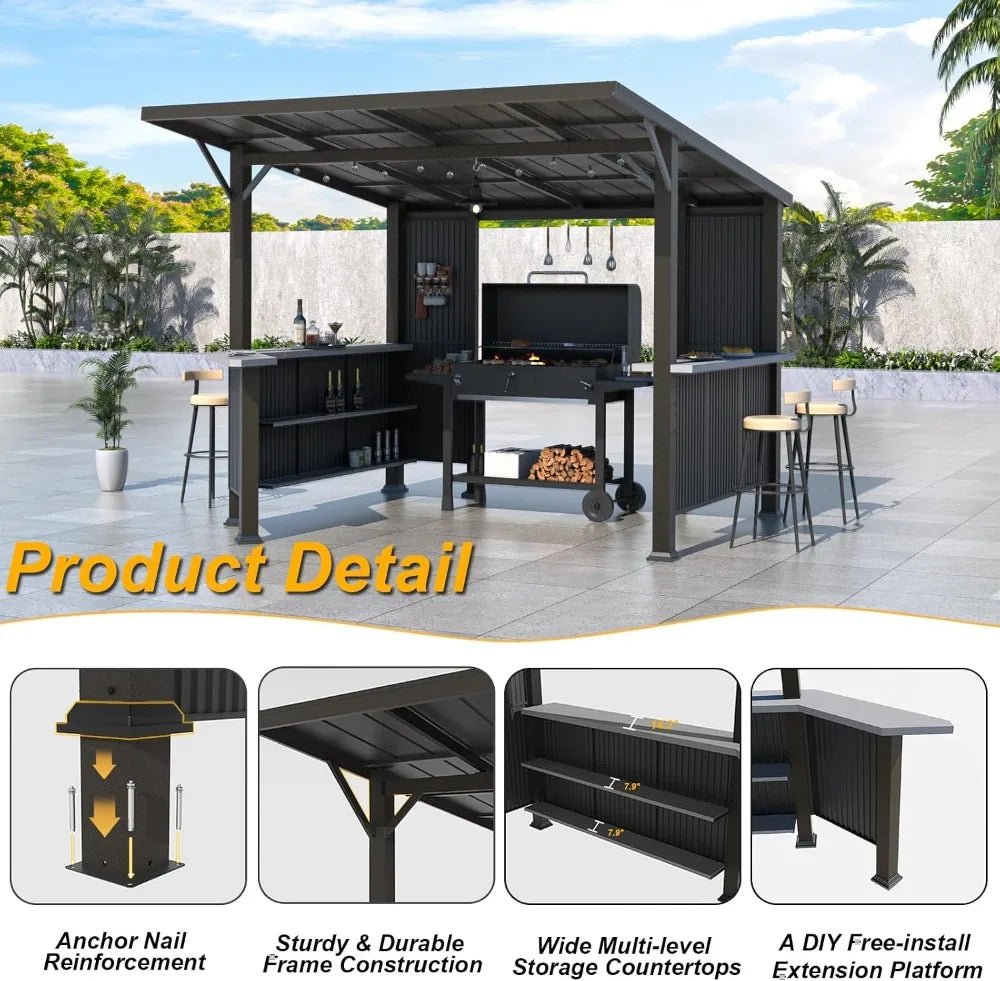 10x10 Hardtop Grill Gazebo Outdoor