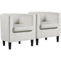 2PCS Leather Accent Barrel Chair